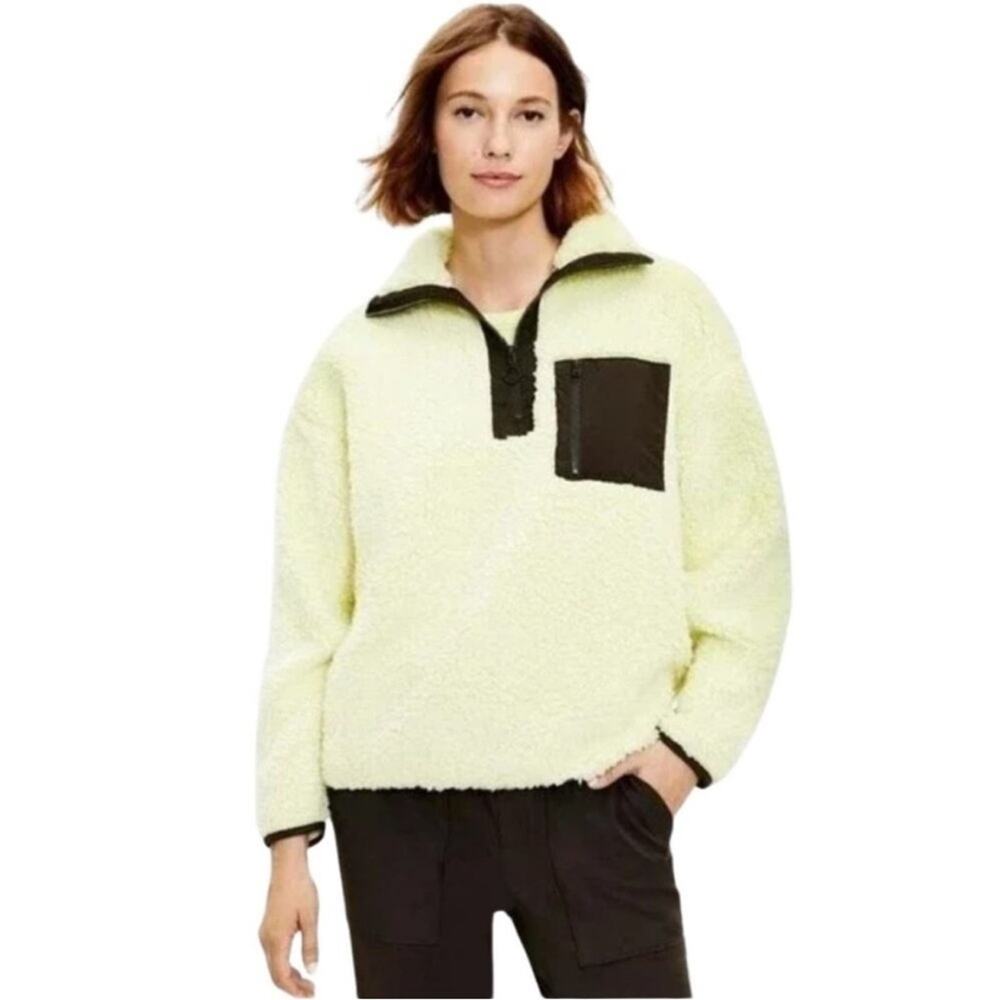 Lou and Grey | Colorblock Cozy Up Sherpa 3/4 Zip Jacket Size S
